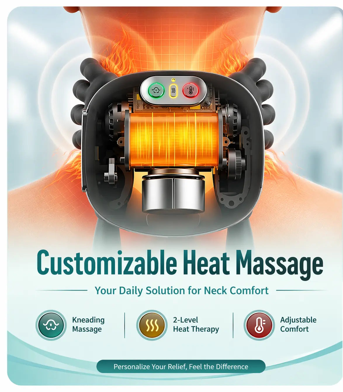 ByMaaf™ Deep-Kneading Neck & Shoulder Massager with Heat
