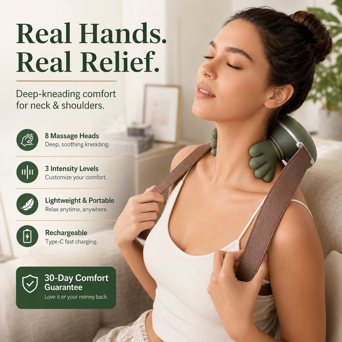 ByMaaf™ Deep-Kneading Neck & Shoulder Massager with Heat