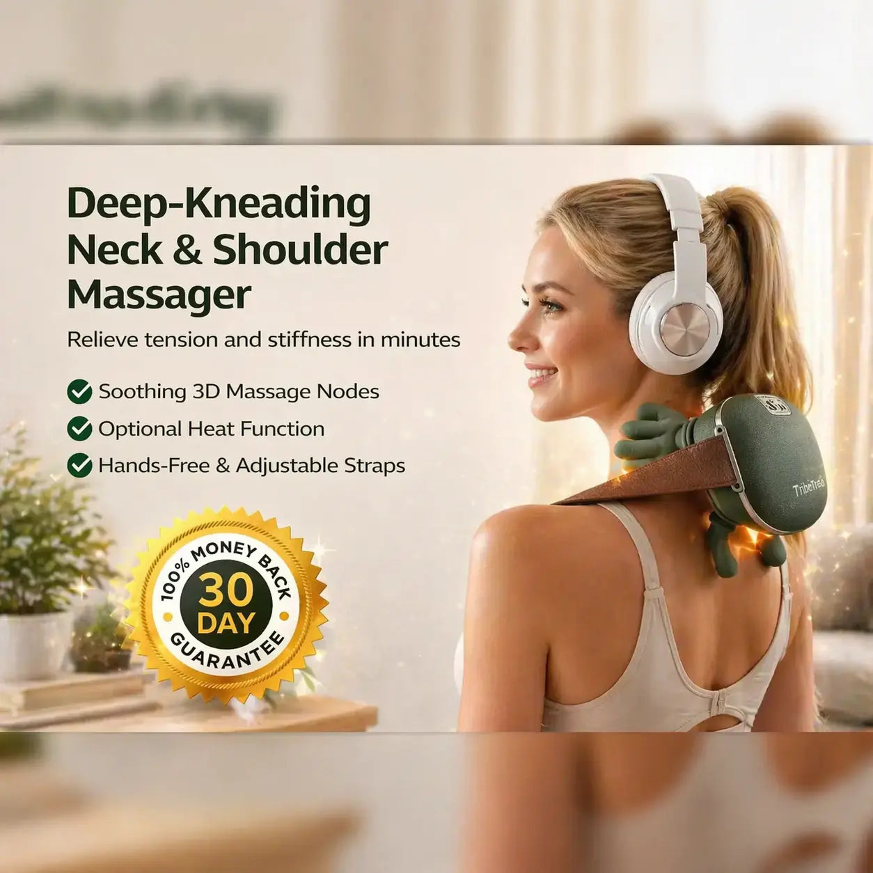 ByMaaf™ Deep-Kneading Neck & Shoulder Massager with Heat