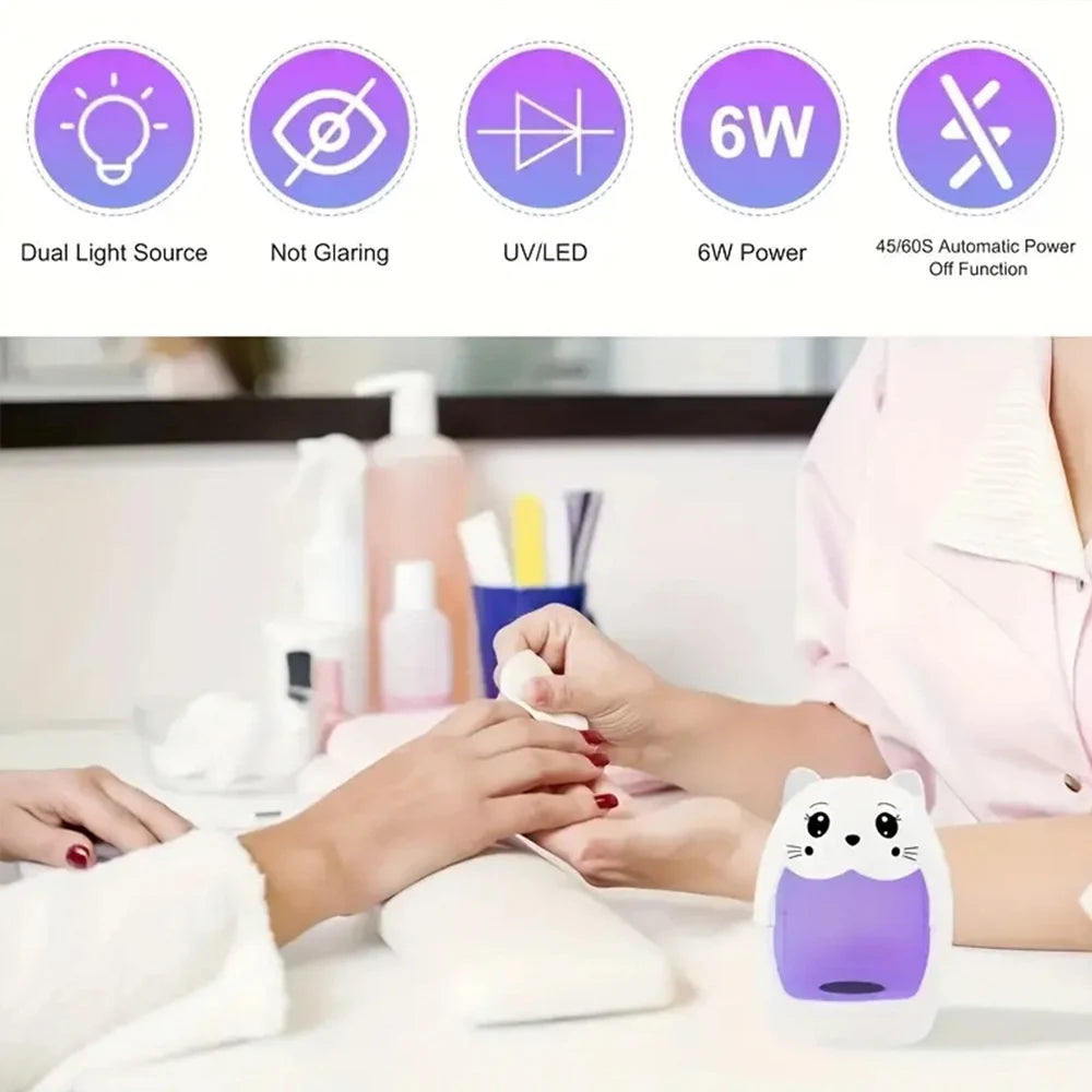 CNHIDS Nail Lamp Quick-drying Nail Dryer LED UV Light Single Finger 6W Mini USB Nail Gel CuringConnector Manicure Salon Tools