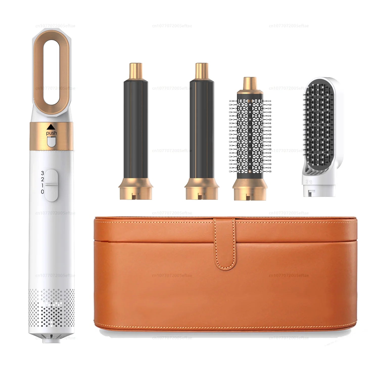 5 In 1 Hair Dryer Hot Air Comb For Curling Straightening And Volumizing Hair With Detachable Attachments