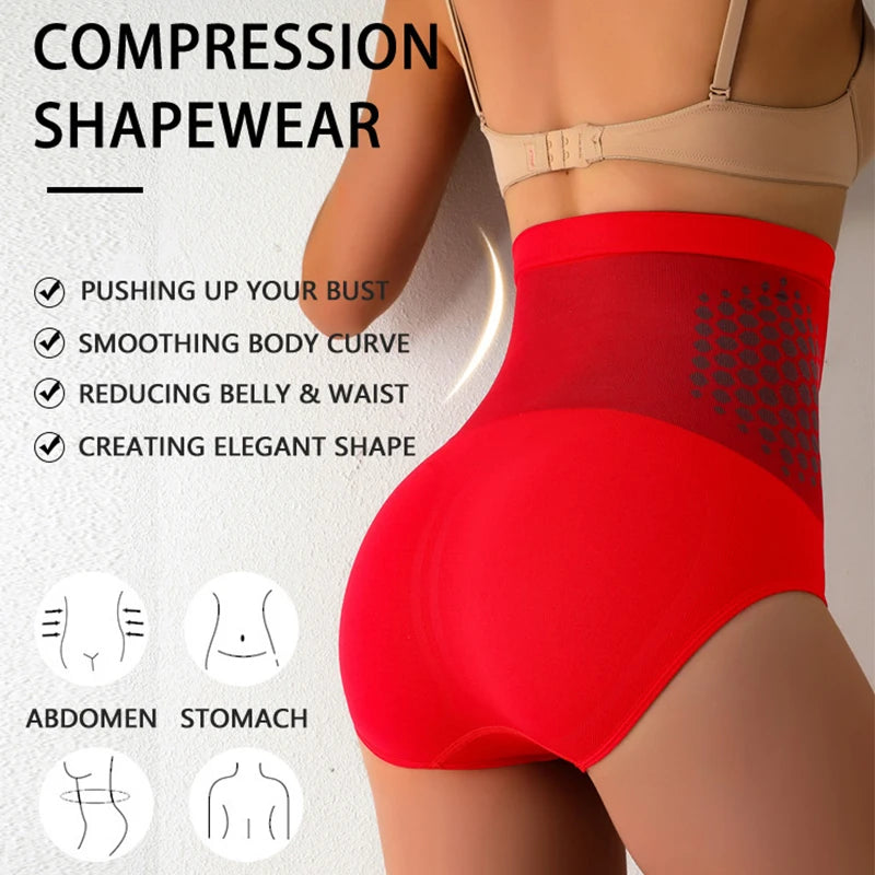 Seamless Shapewear Panties Women High Waist Tummy Control Panty Warmth Uterus Magnetic Slimming Pants Comfort Briefs Body Shaper