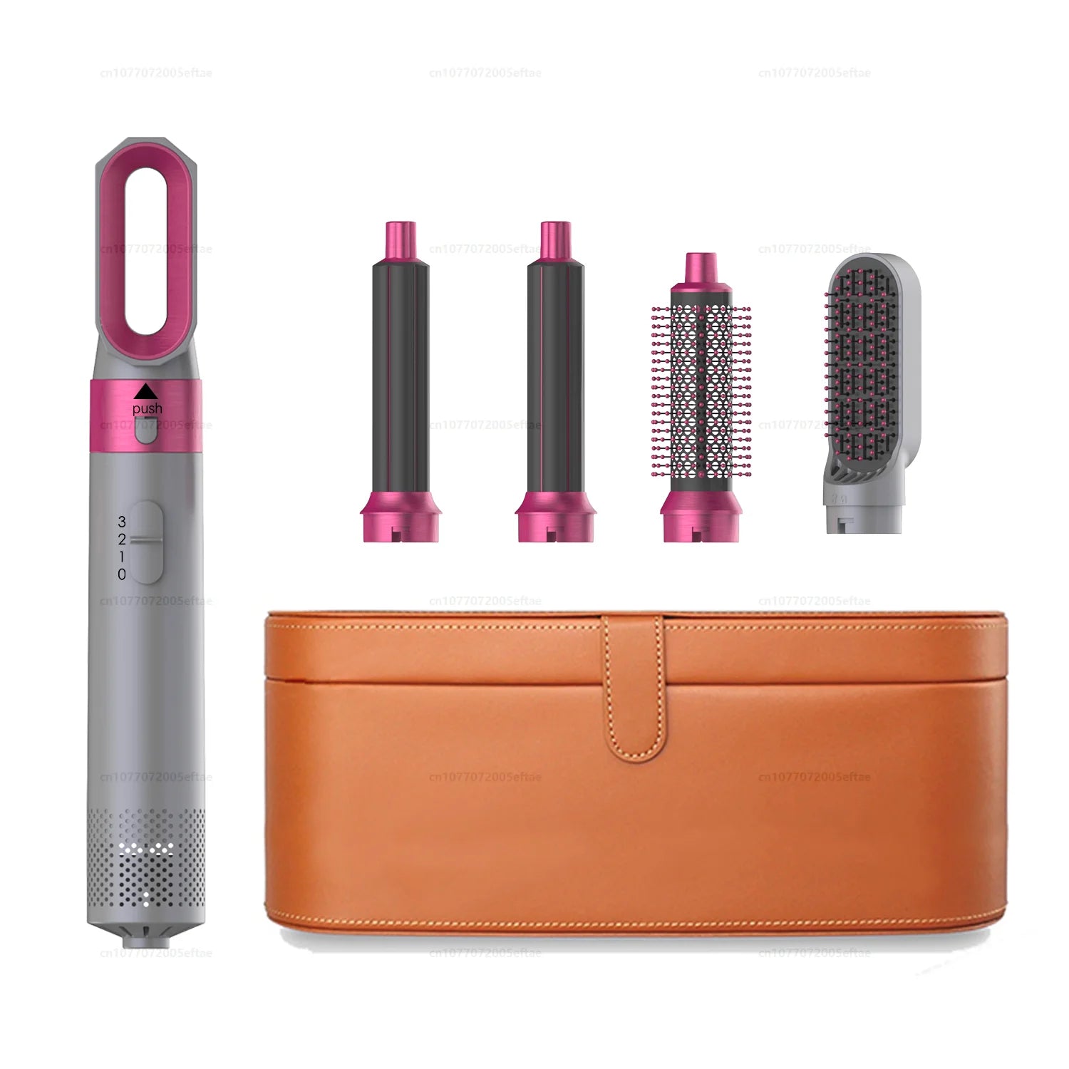 5 In 1 Hair Dryer Hot Air Comb For Curling Straightening And Volumizing Hair With Detachable Attachments