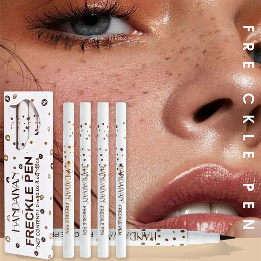 4PC Natural Freckles Pen Long Lasting Waterproof Dot Spot Pen Create Effortless Sunkissed Makeup Soft Brown Freckles Pen Makeup