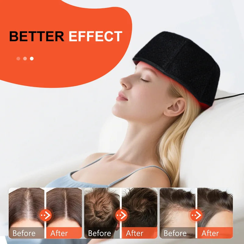 Portable Infrared Light Red Light Therapy Cap LED Cap Hat Care Hair Growth Treatment Relieve Head Pain Machine for Home Use