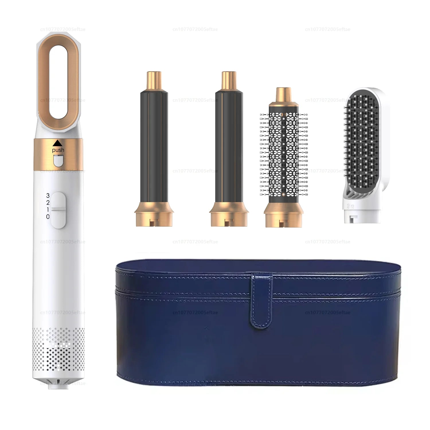 5 In 1 Hair Dryer Hot Air Comb For Curling Straightening And Volumizing Hair With Detachable Attachments