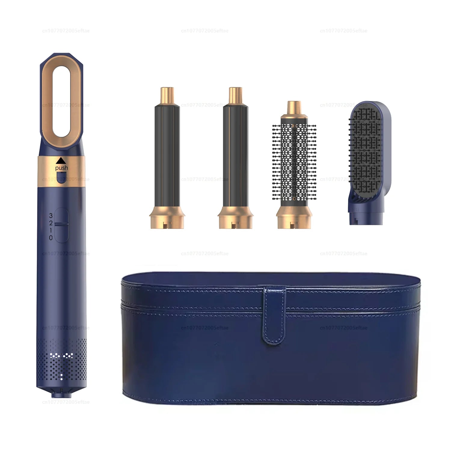 5 In 1 Hair Dryer Hot Air Comb For Curling Straightening And Volumizing Hair With Detachable Attachments