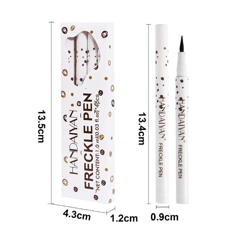 4PC Natural Freckles Pen Long Lasting Waterproof Dot Spot Pen Create Effortless Sunkissed Makeup Soft Brown Freckles Pen Makeup