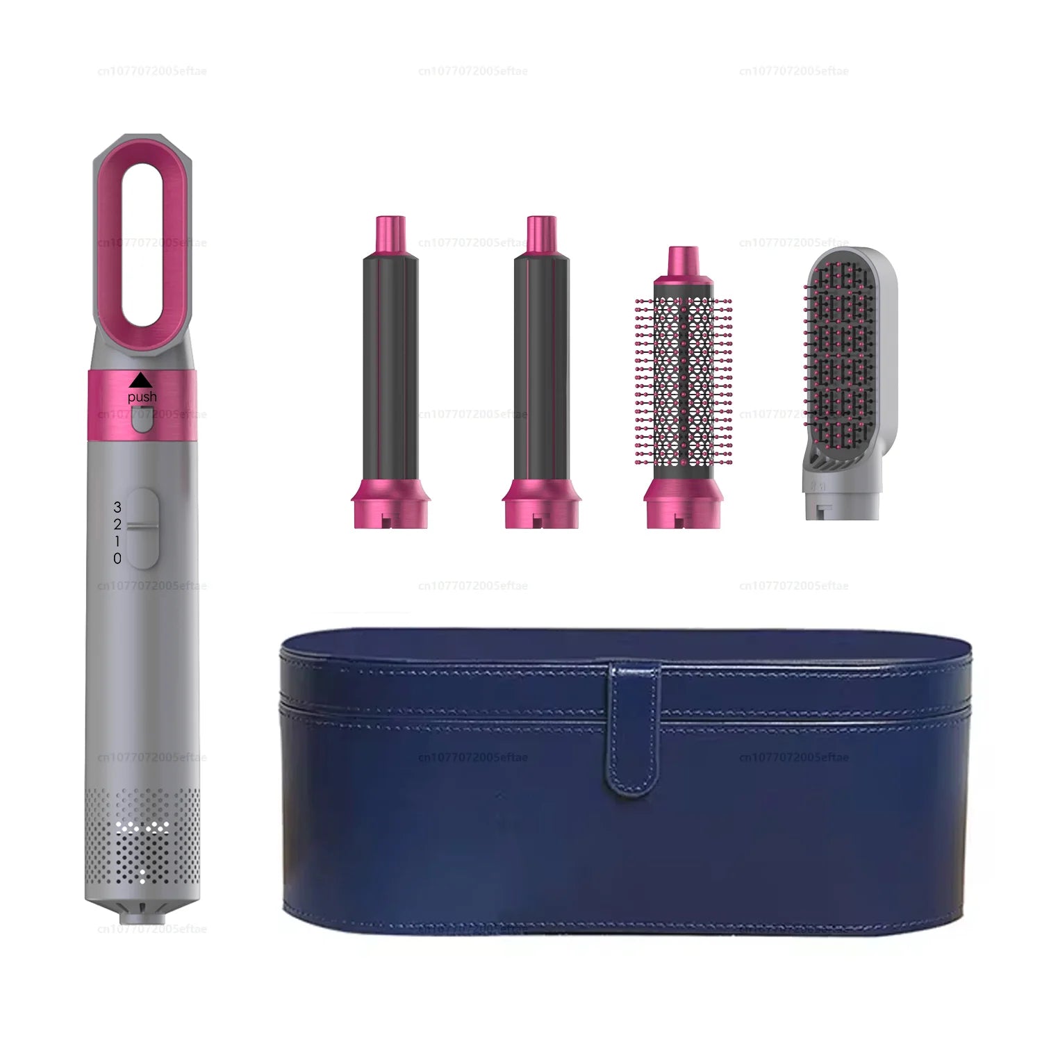5 In 1 Hair Dryer Hot Air Comb For Curling Straightening And Volumizing Hair With Detachable Attachments