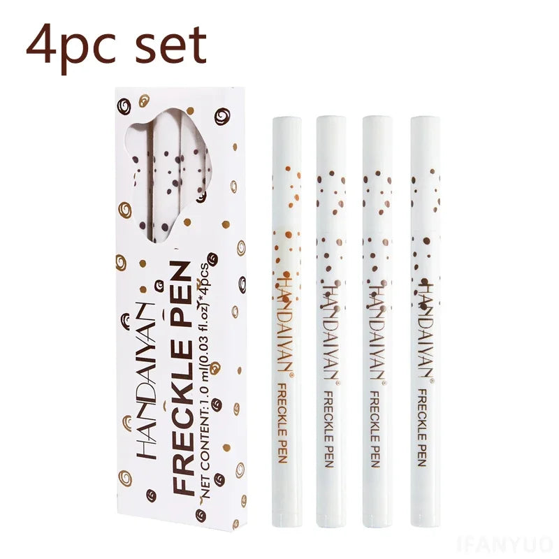 4PC Natural Freckles Pen Long Lasting Waterproof Dot Spot Pen Create Effortless Sunkissed Makeup Soft Brown Freckles Pen Makeup