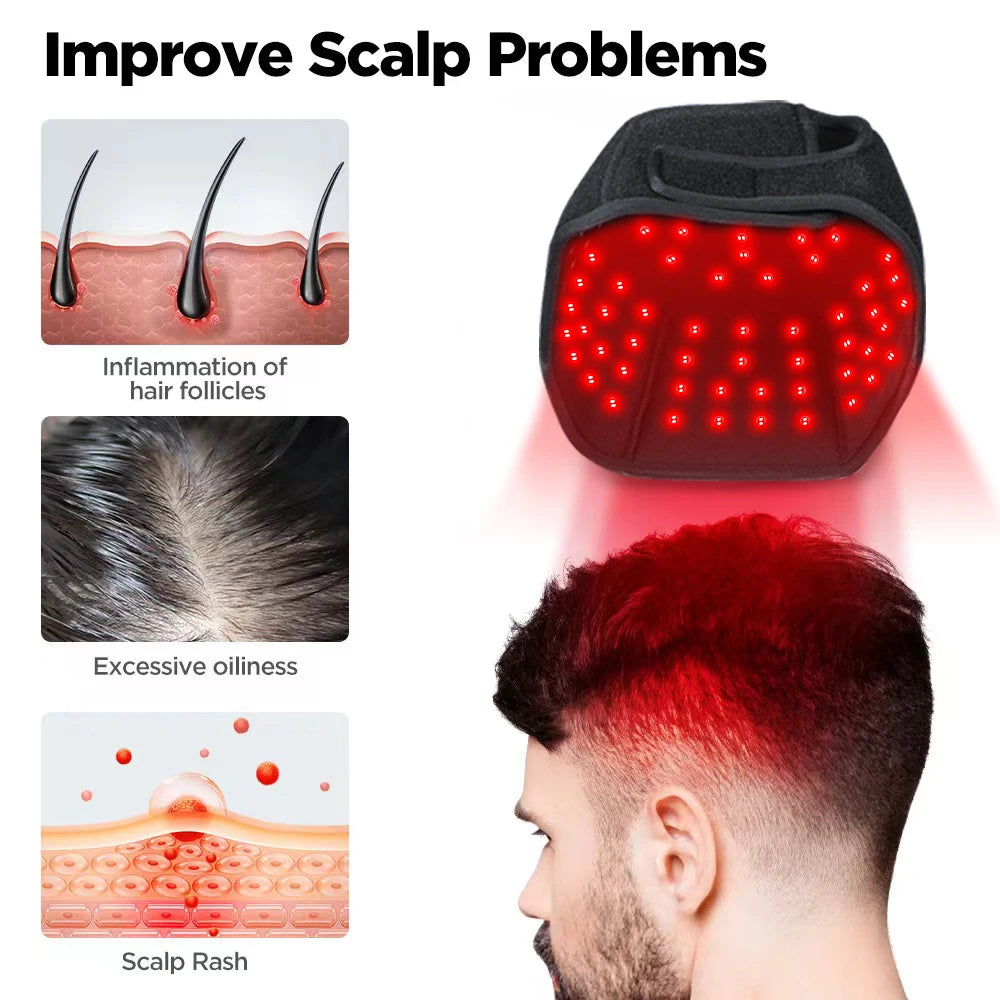 Portable Infrared Light Red Light Therapy Cap LED Cap Hat Care Hair Growth Treatment Relieve Head Pain Machine for Home Use